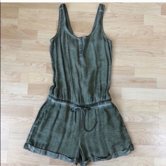 NEW Cloth & Stone Green Crossback Romper - Picture 4 of 4